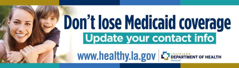 Louisiana Department of Health Medicaid coverage update banner